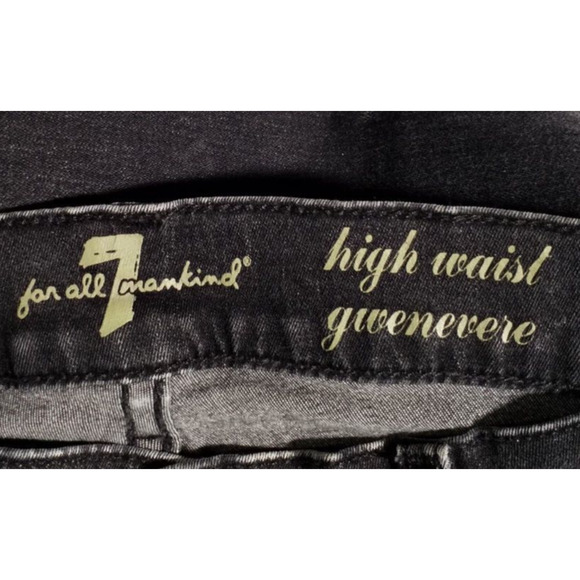 7 For All Mankind Gwenevere High-Waist Skinny Jeans | Size 26 | Black - Picture 5 of 6